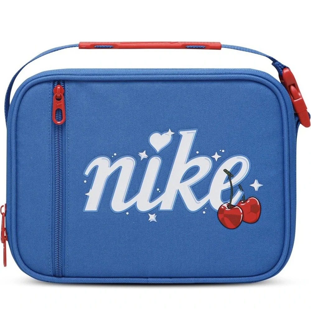 Nike Kids Cherry Hearts Futura Fuel Pack Lunch Box Bag Blue Insulated Hard Shell